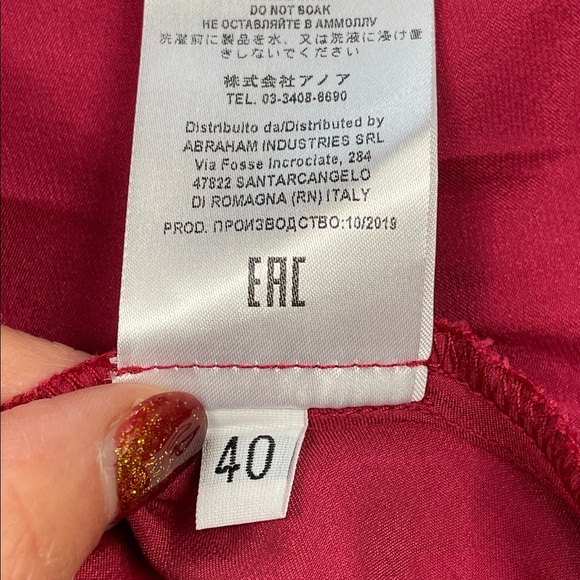 NWT Semicouture Red Berry Satin Silk Maxi Dress Lingerie Slip Sz 40 - Picture 11 of 12